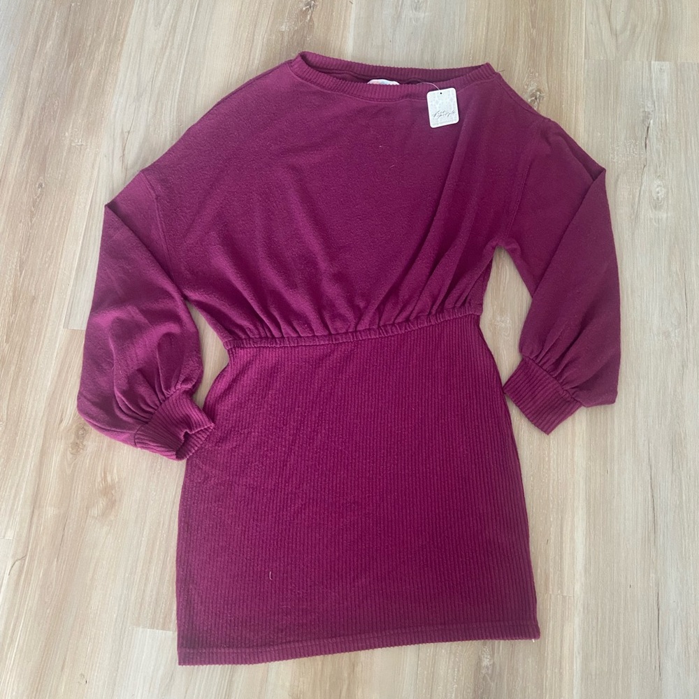 Free People Beach Burgundy Mini Dress